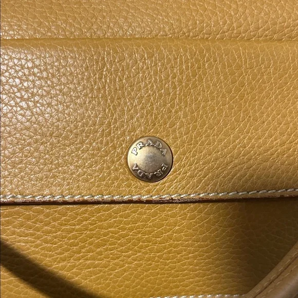 Prada Mustard Yellow Leather Shoulder Bag - Picture 2 of 14